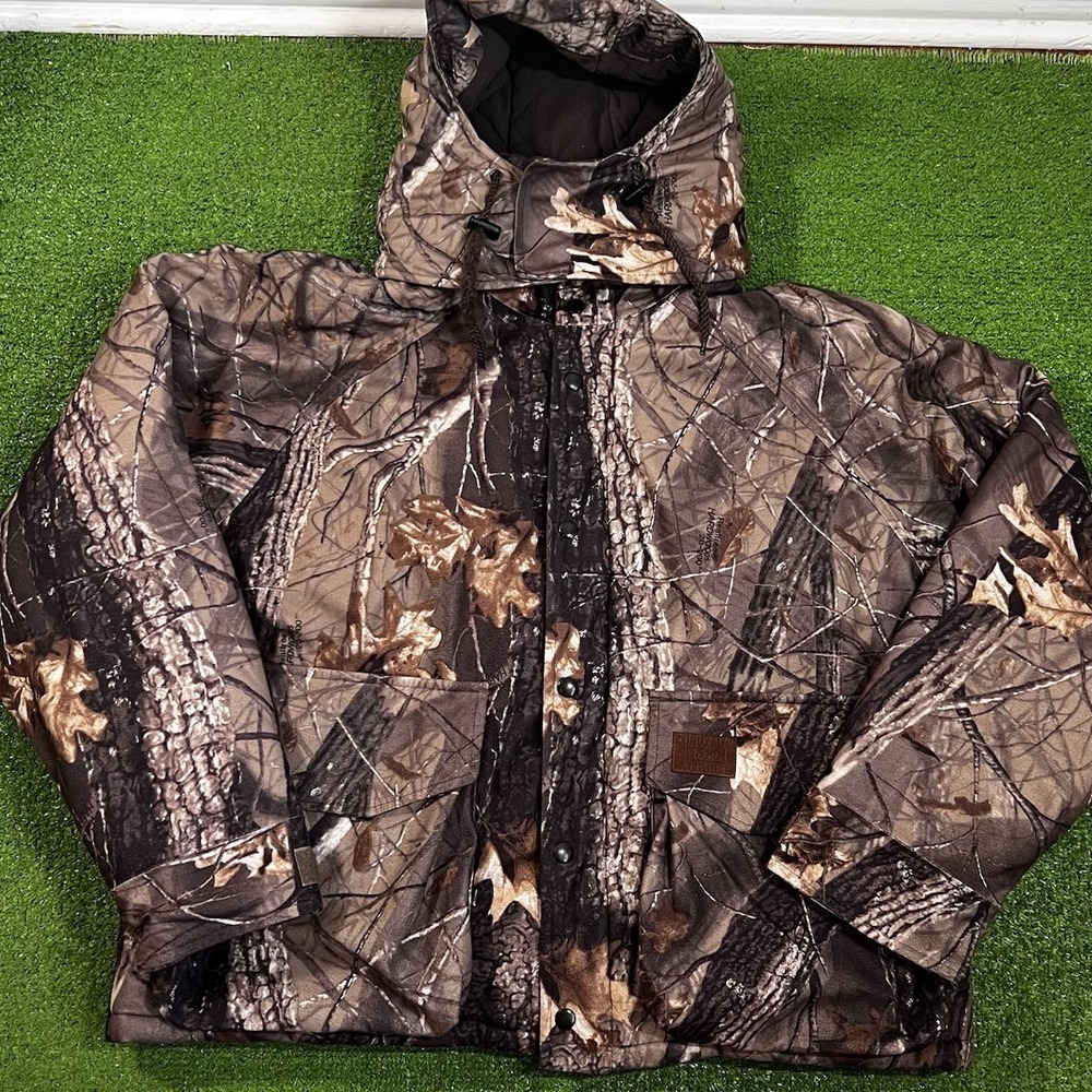 Vintage Camo Waterproof Jacket LG Reg. Y2K Camoflauge Hunting Tactical Walls